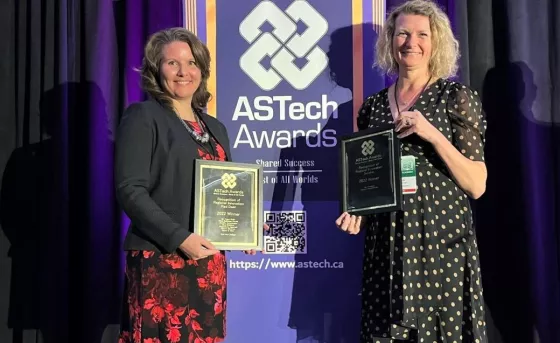Dr. Tonya Wolfe accepts ASTech Award
